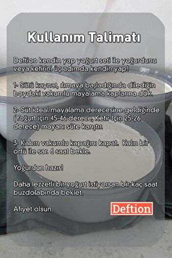 Deftion 2-Piece Yogurt and Kefir Proofing Set Self-Making Machine Food Thermometer and Container Pot Yeast