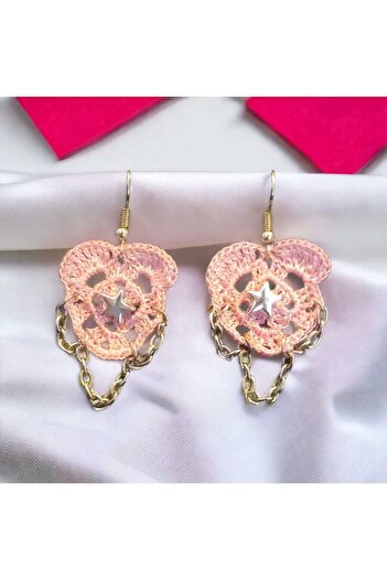 Crystal Atelier Ethnic Knit Vintage Y2k Fairycore - Star Chain Star Bear Earrings