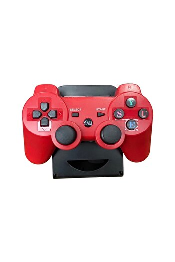 YUES PS3 DualShock 3 Uyumlu Kablosuz Joystick – Kırmızı, Titreşim Destekli Şarjlı Oyun Kolu