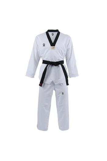 TOP GLORY 574610500   - Ασπρόμαυρο φόρεμα με γιακά Taekwondo