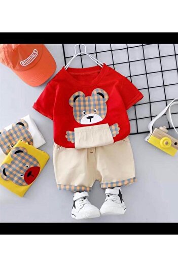 YUSUF Boy's Shorts Set with Teddy Bear