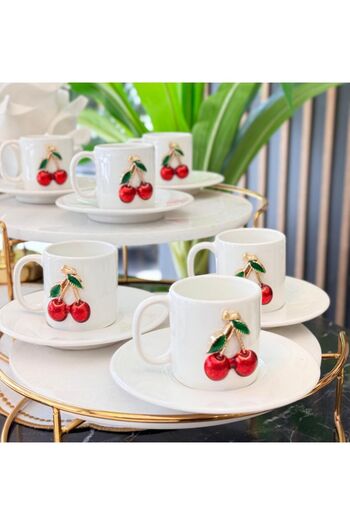 Onedekor 6-Piece Plain Cherry Coffee Cup