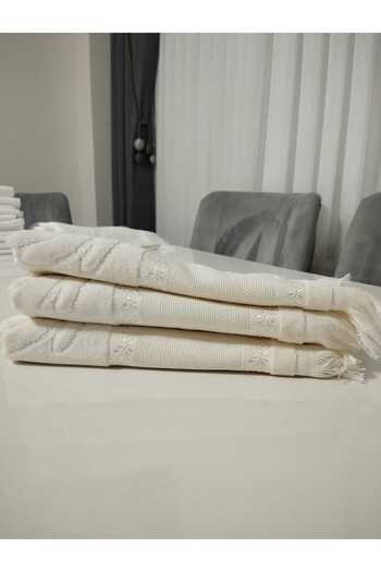 HMZ Fiesta 30x50 Set of 6 Etamine and Crosswash Embroidered Fringed Towels