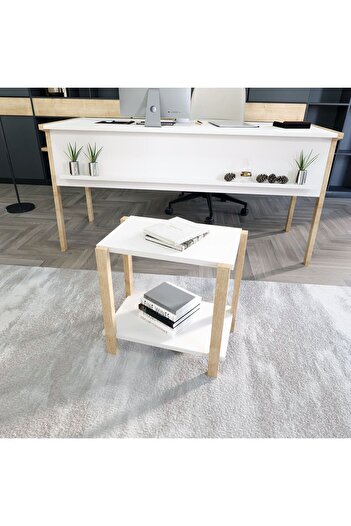lagomood Zenith Ofis Masa Takımı Beyaz Meşe