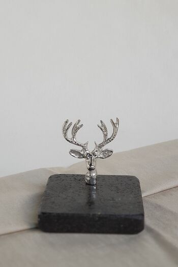 ioadesign Deer Figured Basalt Marble Turkish Delight Bowl - Silver Color