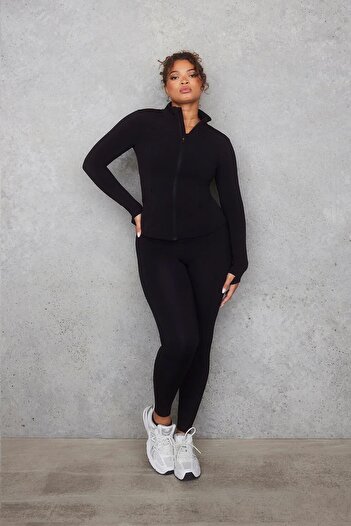 cotonhause High Waist Black Long Women's Athlete Leggings - Plus Size 1750