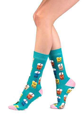 Ozzy Pack of 6 Organic Cotton Seamless Women's Multicolored Patterned Socks 9