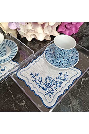 LASETU blue napkin 2 li kokteyl peçetesi, kahve yanı peçete