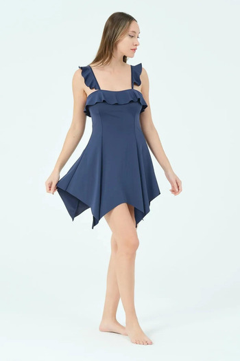 İYİBU Strappy Ruffle Dress Swimsuit with Quick Dry Fabric for Sea and Pool
