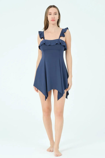 İYİBU Strappy Ruffle Dress Swimsuit with Quick Dry Fabric for Sea and Pool