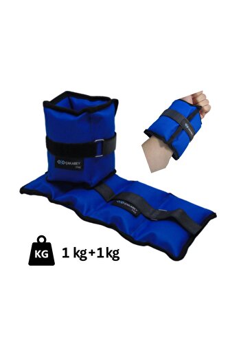 ÇAKABEY Hand-Foot Ankle Weight 1 kg Pair (2 Pcs) Blue (Sand Bag) Sports Physical Therapy Fitness