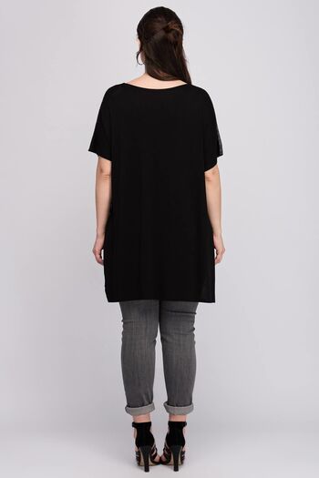 Alesia Black Viscose Blouse - Shoulder Detail, Bgsx-14