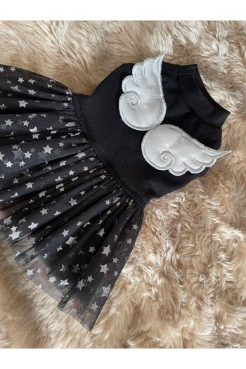 Barneystore Dog Angel Patterned Tutu Dress