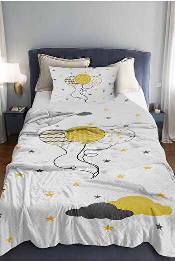 Bebişim Halı Flying Balloon Patterned Single Pike (With Pillow Case)