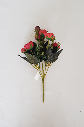 adresiburasi Artificial 6 Branches Peony Rose Bunch Red