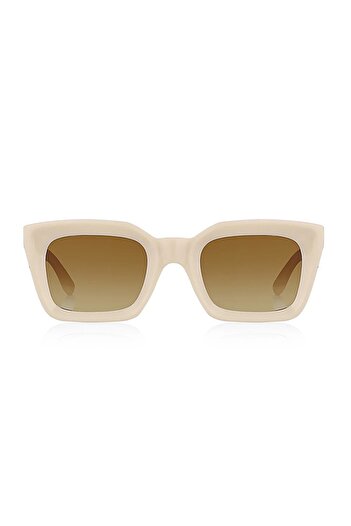 Della Pianto Unisex Loya Cream - Frame Brown Glass Sunglasses