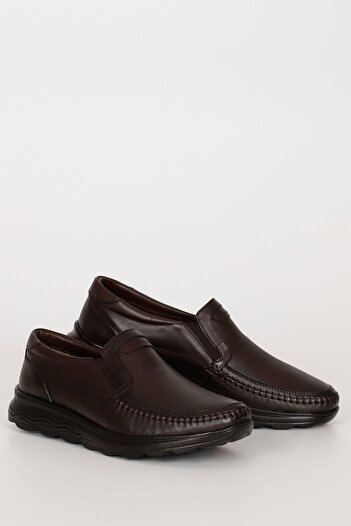 GÖNDERİ(R) Brown Antique Gön Genuine Leather Round Toe Casual Men's Shoes 42257