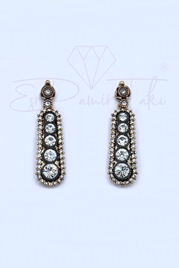Esra Pamir Diamond Mounted Zircon Stone Earrings