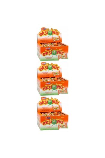 SAADET Sour Face Chewing Gum 100 Pieces Orange 3 Pack