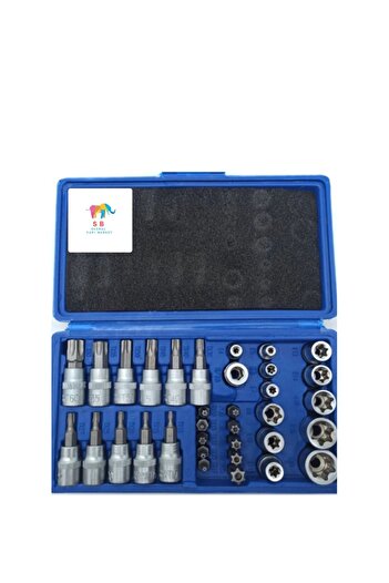 SB GLOBAL München E-lokma Takımı 34 Parça 3/8 1/4 Torx & E Lokma