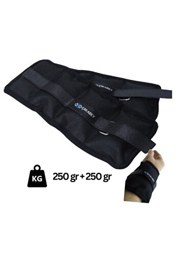 ÇAKABEY El Ayak Bilek Ağırlığı 250 gr+ 250 gr (Toplam 500 gr) Siyah Çift Çocuklar için kum torbası