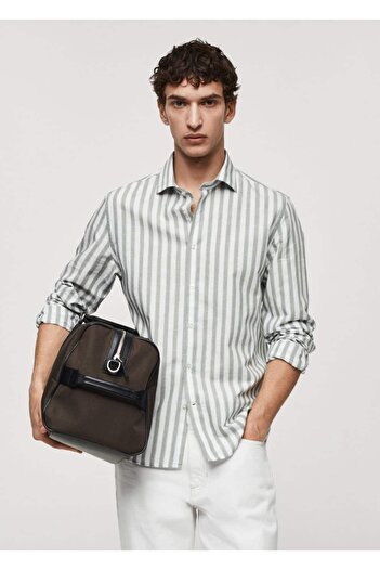 MANGO Man Striped Cotton Regular Fit Shirt