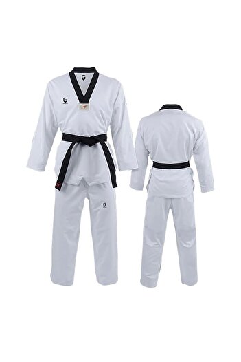 TOP GLORY 574610500   - Ασπρόμαυρο φόρεμα με γιακά Taekwondo