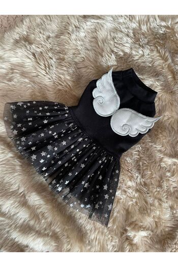 Barneystore Dog Angel Patterned Tutu Dress