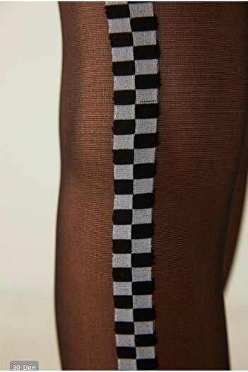 Penti Patterned Black Pantyhose
