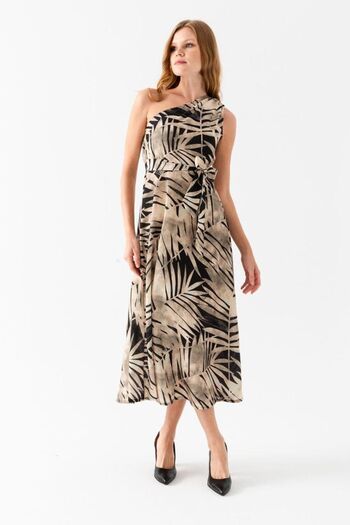 Yare Legendary Latest Fashion - One-Shoulder Linen Dress