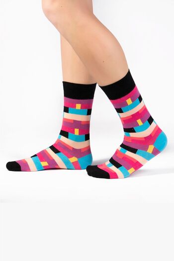 Ozzy Pack of 6 Organic Cotton Seamless Men's Multi-Colored Patterned Socks 2