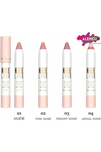 Golden Rose Nude Look Creamy Shine LipsNo:03 Peachy Nude 1 Pack