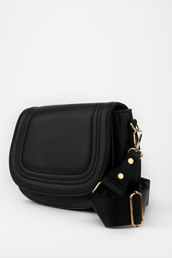 Vivaq Women's Spring Black 5 Compartment Lined Flap Snap Closure Handbag and Shoulder Bag