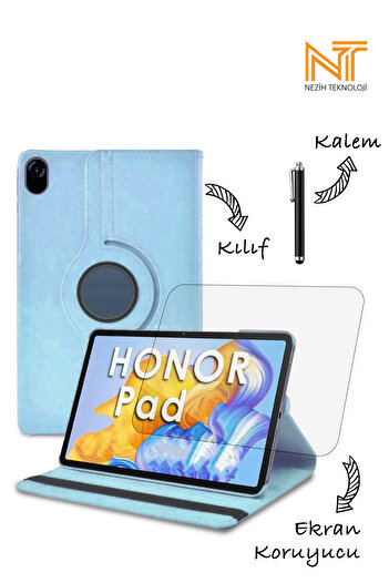 Nezih Case Huawei Honor Pad X9 11.5' Case Set 360 Degree Rotating Stand Leather Case Screen Protector Pen