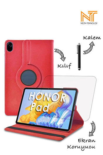 Nezih Case Huawei Honor Pad X9 Case Set 360 Degree Rotating Stand Leather Case Screen Protector Pen