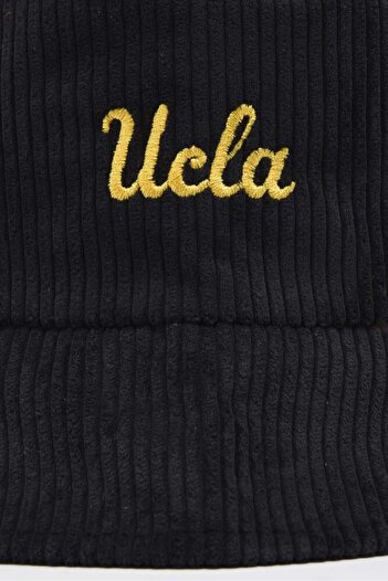 UCLA Carrıe Siyah Bucket-kadife Nakışlı Unisex Şapka