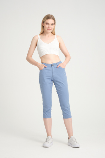 Era Lisa High Waist Classic Lycra Linen Large Size Capri