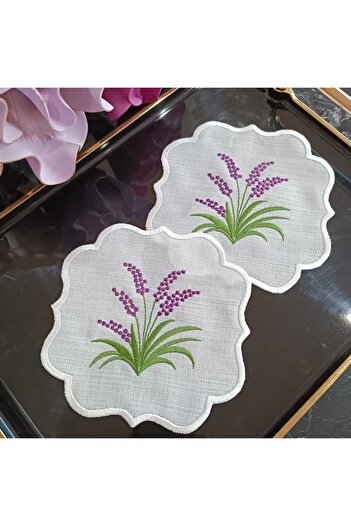 LASETU lavender patterned cocktail napkin, coffee side napkin 4 pieces