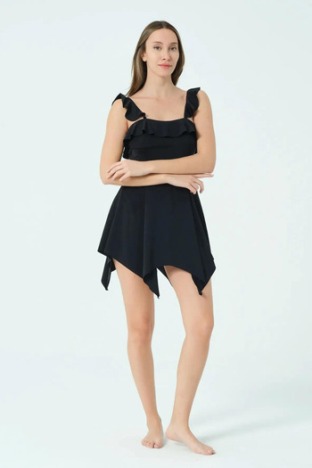 İYİBU Quick Dry Sling Ruffle Dress Swimsuit for Sea and Pool - Swimwear