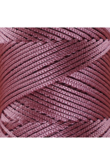 Makromecity Premium 100 Gr Πολυεστερικό Μακραμέ Σχοινί Dusty Rose 2mm - 120 M Σχοινί φορτιστή και κλωστή τσάντας