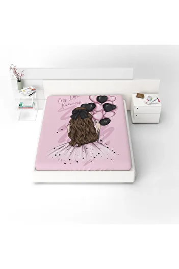 yok yok evim eve dair her şey Pink Single Sheet with Balloons - Girl