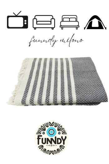 FUNNDY Milano Pike Single Knitted Patterned Fringed - 170x220 Cm