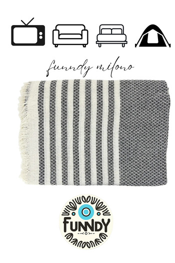FUNNDY Milano Pike Single Knitted Patterned Fringed - 170x220 Cm