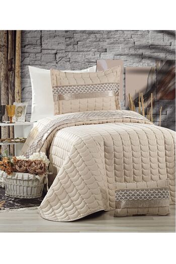 Çeyiz Diyarı Colors Micro Single Bedspread Cappucino
