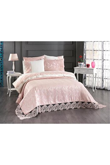 Çeyiz Diyarı Shawl 7 Piece Bridal Set Powder