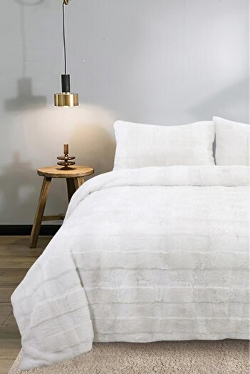 Çeyiz Diyarı Sonnia Rabbit Feather Double Bedspread Cream