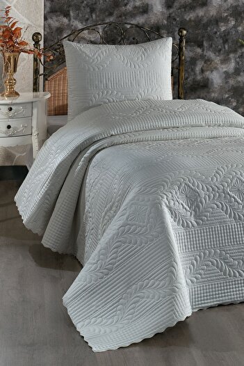 Çeyiz Diyarı Ultrasonic Quilted Sena Single Bedspread Gray