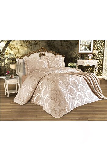 Çeyiz Diyarı Busem Jacquard Chenille Bedspread Cappucino