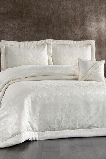 Çeyiz Diyarı Beren Jacquard Double Bedspread Cream