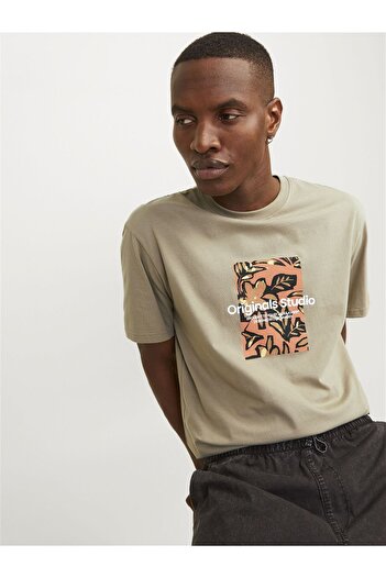 Jack & Jones Ανδρικό μπλουζάκι JORSEQUOIA SS με στάμπα με λαιμόκοψη